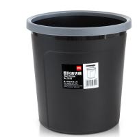 得力（deli）9555 垃圾桶 带压圈耐用圆纸篓/清洁桶 中号 单只 黑色、灰色随机