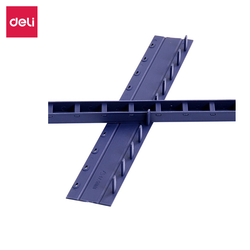 得力deli383010孔装订夹条175mm100支盒装颜色随机