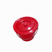 得力洁 有盖手提塑料水桶 直径23cm 高18cm 红色
