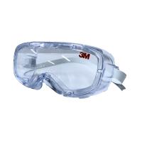 3M SG211AF 防护眼罩 透明防雾防刮擦镜片 橡胶头带 1副