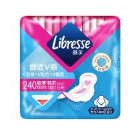 维达 Libresse薇尔舒适V感240日用10片极薄棉柔卫生巾×24包