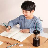 天文小学生转笔刀电动智能文具多功能充电卷笔刀儿童用全自动铅笔削笔机器8008-1黑色